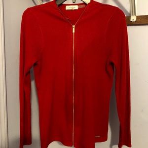 Red zipped up Calvin Klein sweater M